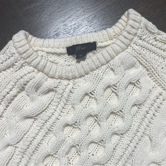 J Crew‎ Diagonal cable-knit crewneck sweater ~ XS - Picture 3 of 4